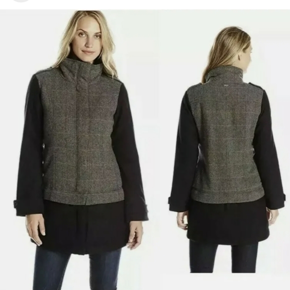 prAna Women's Caprise Jacket Gravel gray herringbone warm chic winter NWT. Sz S - Picture 3 of 9
